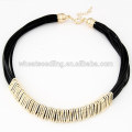 Bohemia ethnic metal multi-layer tribal leather necklace